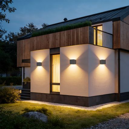 Brilagi - LED-Außenwandleuchte DONNANI LED/5W/230V 10 cm anthrazit IP44