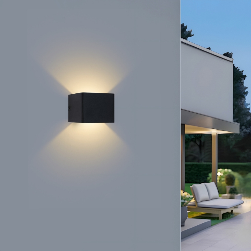 Brilagi - LED-Außenwandleuchte DONNANI LED/5W/230V 10 cm schwarz IP44