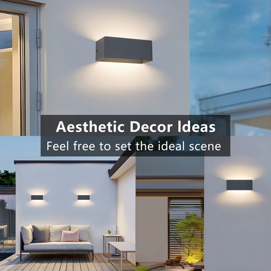 Brilagi - LED Außenwandleuchte DONNANI LED/7W/230V 20 cm Anthrazit IP44