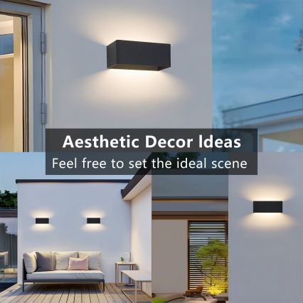 Brilagi - LED-Außenwandleuchte DONNANI LED/7W/230V 20 cm schwarz IP44