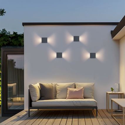 Brilagi - LED-Außenwandleuchte DOUBLERAY LED/6W/230V anthrazit IP54