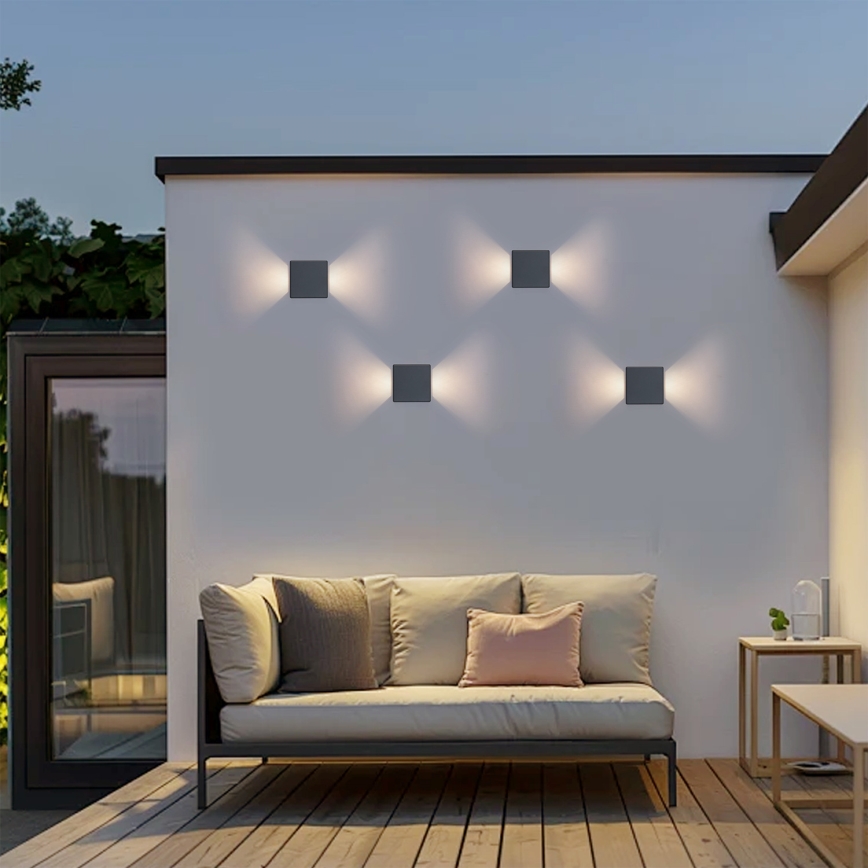 Brilagi - LED-Außenwandleuchte DOUBLERAY LED/6W/230V anthrazit IP54