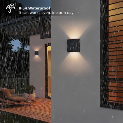 Brilagi - LED-Außenwandleuchte DOUBLERAY LED/6W/230V schwarz IP54