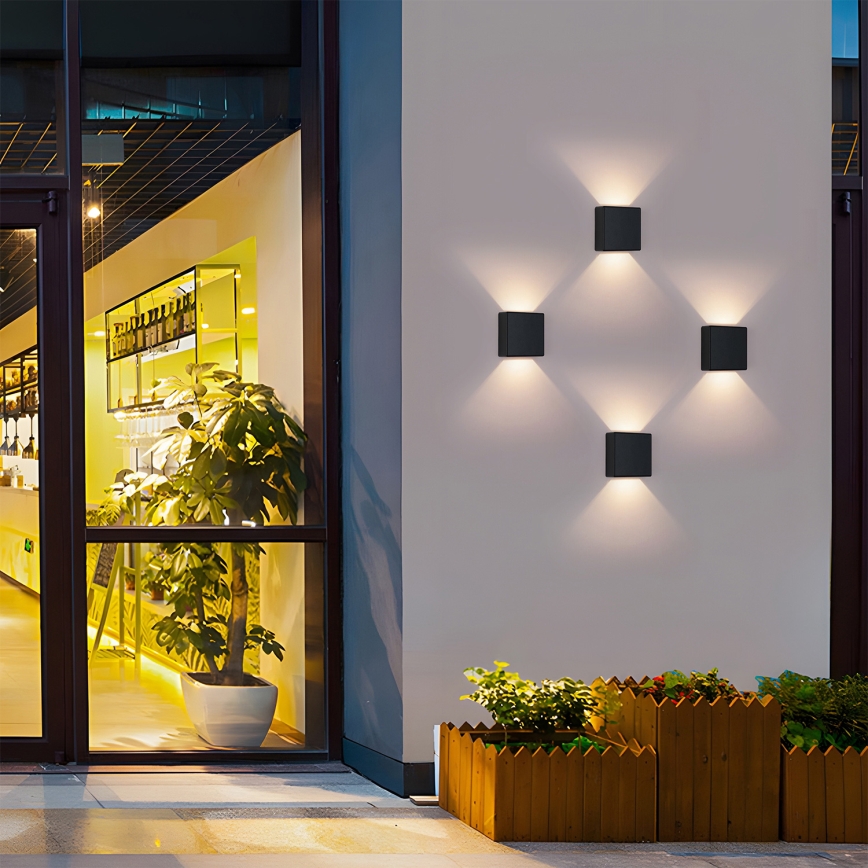 Brilagi - LED-Außenwandleuchte DOUBLERAY LED/6W/230V schwarz IP54