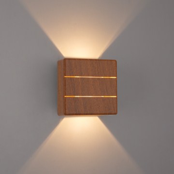 Brilagi -LED Außenwandleuchte DOUBLERAY LINE LED/6W/230V in Holzoptik IP54