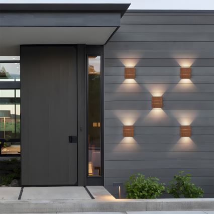 Brilagi -LED Außenwandleuchte DOUBLERAY LINE LED/6W/230V in Holzoptik IP54