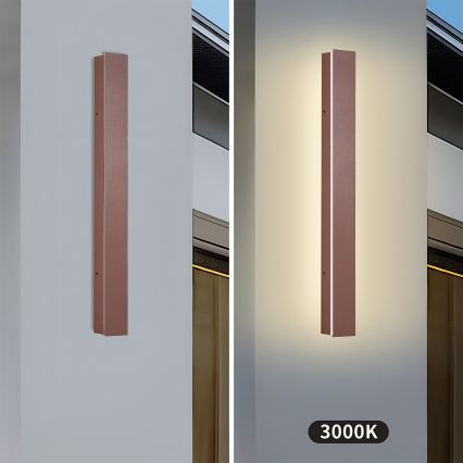 Brilagi - LED-Außenwandleuchte LINEAR LED/12W/230V 3000K IP65 50 cm braun CRI 90