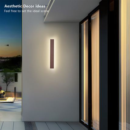 Brilagi - LED-Außenwandleuchte LINEAR LED/12W/230V 3000K IP65 50 cm braun CRI 90