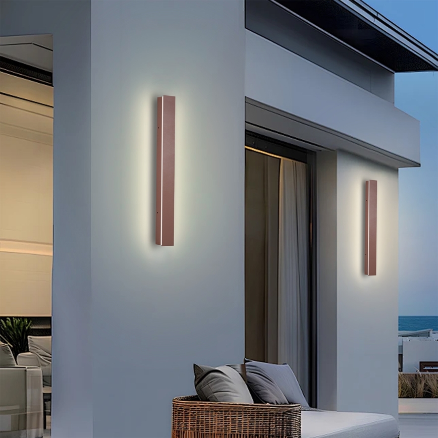 Brilagi - LED-Außenwandleuchte LINEAR LED/12W/230V 3000K IP65 50 cm braun CRI 90