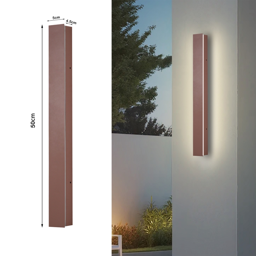 Brilagi - LED-Außenwandleuchte LINEAR LED/12W/230V 3000K IP65 50 cm braun CRI 90
