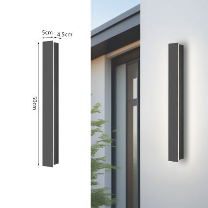 Brilagi - LED-Außenwandleuchte LINEAR LED/12W/230V 3000K IP65 50 cm Anthrazit CRI 90