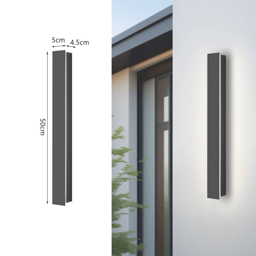 Brilagi - LED-Außenwandleuchte LINEAR LED/12W/230V 3000K IP65 50 cm Anthrazit CRI 90
