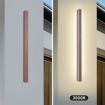 Brilagi - LED-Außenwandleuchte LINEAR LED/22W/230V 3000K IP65 100 cm braun CRI 90