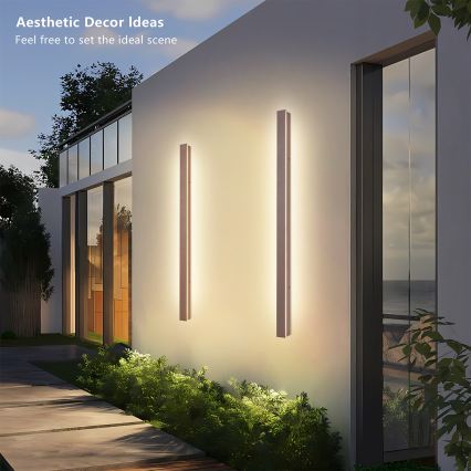 Brilagi - LED-Außenwandleuchte LINEAR LED/22W/230V 3000K IP65 100 cm braun CRI 90
