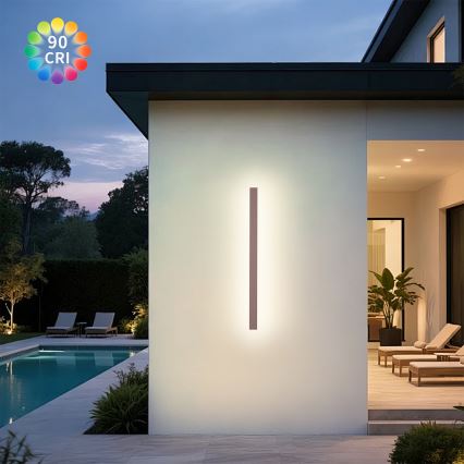 Brilagi - LED-Außenwandleuchte LINEAR LED/22W/230V 3000K IP65 100 cm braun CRI 90