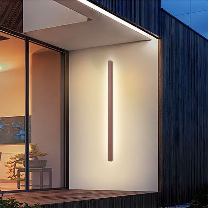 Brilagi - LED-Außenwandleuchte LINEAR, 32 W, 230 V, 3000 K, IP65, 140 cm, braun, Ra 90