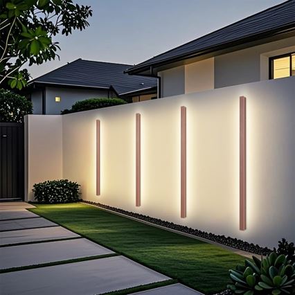 Brilagi - LED-Außenwandleuchte LINEAR, 32 W, 230 V, 3000 K, IP65, 140 cm, braun, Ra 90
