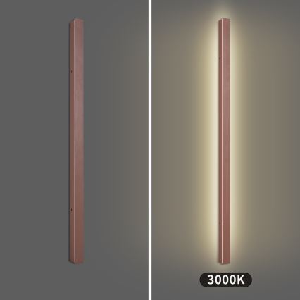 Brilagi - LED-Außenwandleuchte LINEAR, 32 W, 230 V, 3000 K, IP65, 140 cm, braun, Ra 90