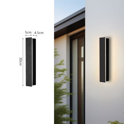 Brilagi - LED-Außen-Wandleuchte LINEAR LED/8W/230V 3000K IP65 30 cm schwarz