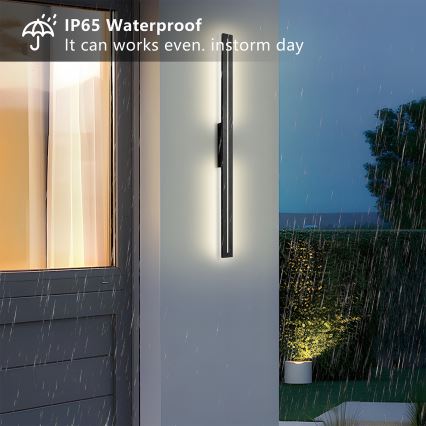 Brilagi - LED Außenwandleuchte LINEO LED/24W/230V 3000K IP65 100 cm schwarz