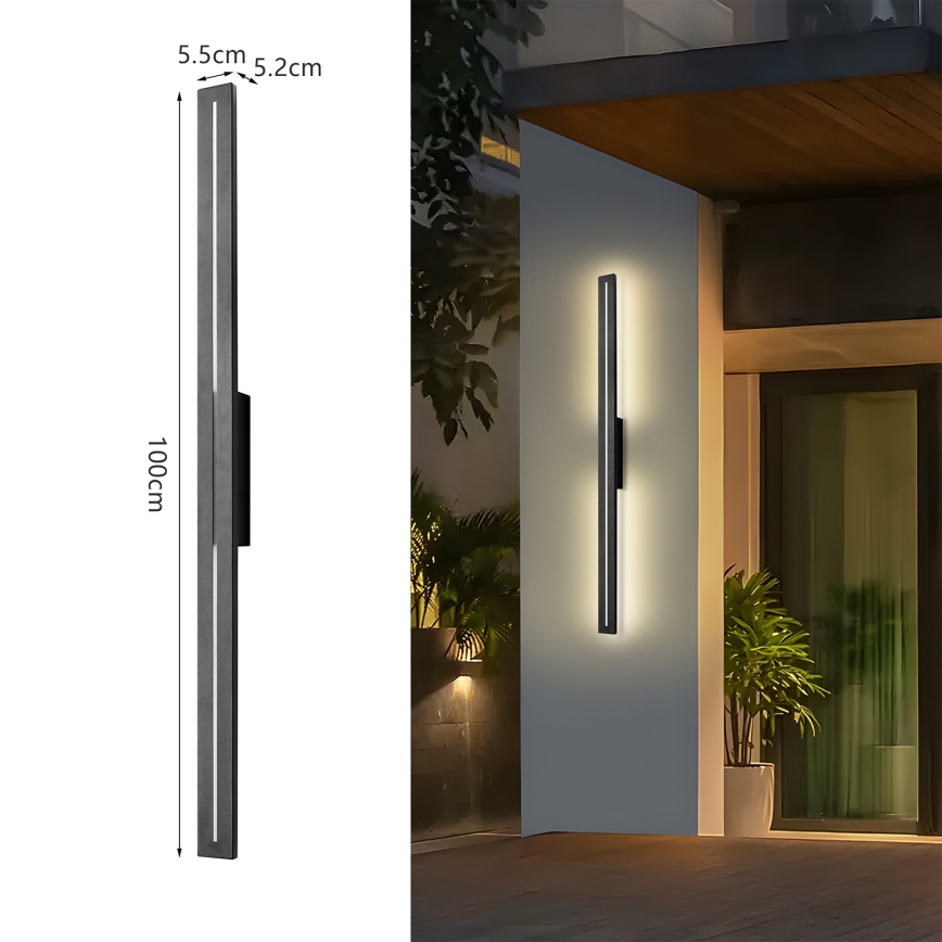 Brilagi - LED Außenwandleuchte LINEO LED/24W/230V 3000K IP65 100 cm schwarz