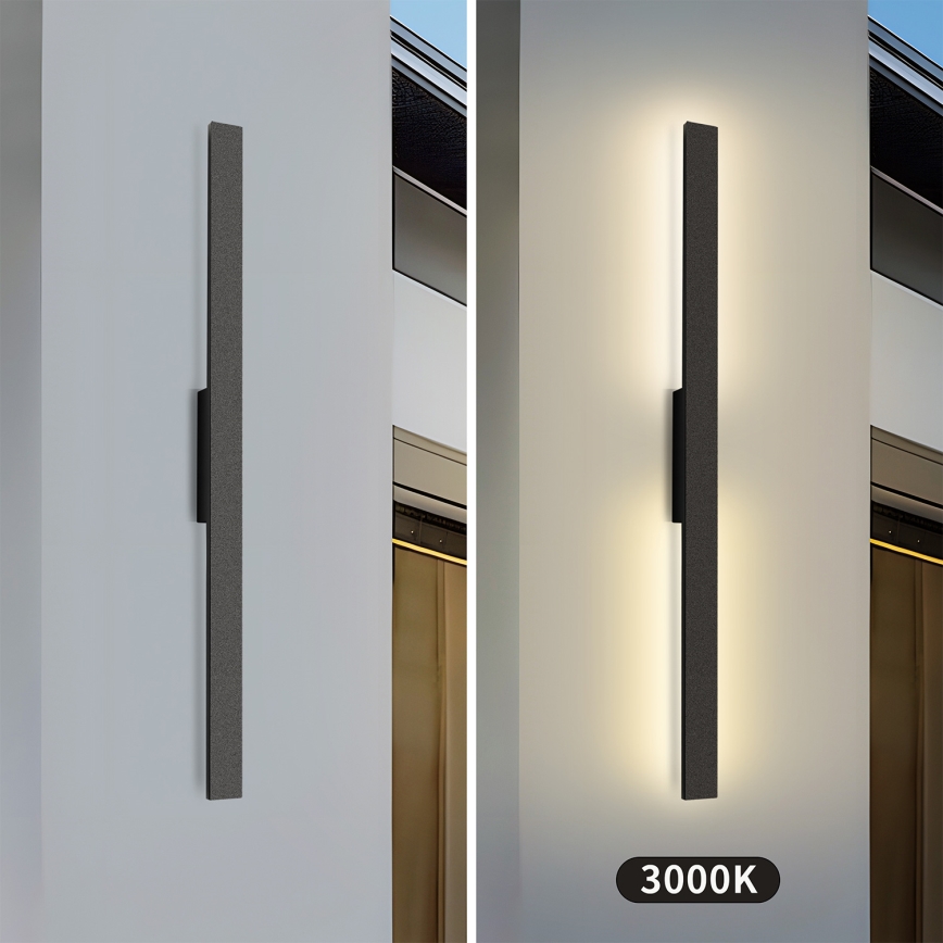 Brilagi - LED Außenwandleuchte LUNA LED/24W/230V 3000K IP65 100 cm schwarz CRI 90