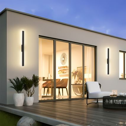 Brilagi - LED Außenwandleuchte LUNA LED/24W/230V 3000K IP65 100 cm schwarz CRI 90