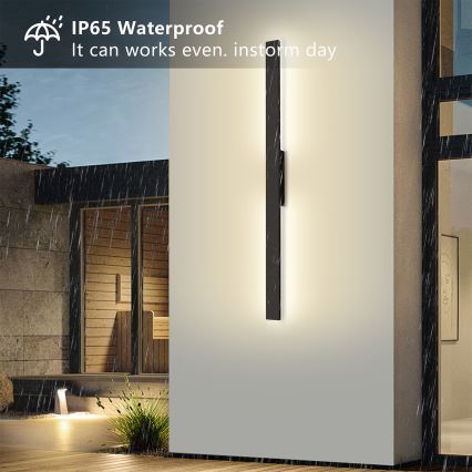 Brilagi - LED Außenwandleuchte LUNA LED/24W/230V 3000K IP65 100 cm schwarz CRI 90