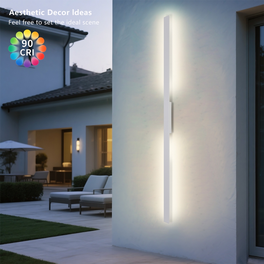 Brilagi - LED-Außenwandleuchte LUNA LED/30W/230V 3000K IP65 150 cm weiß CRI 90