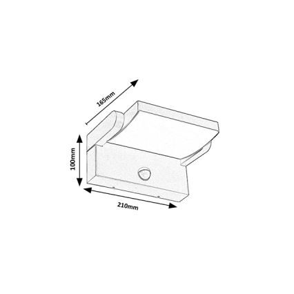 Brilagi - LED Außenwandleuchte mit Sensor ANKLE LED/18W/230V 3000K IP65 Anthrazit