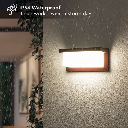 Brilagi - LED-Außenwandleuchte mit Sensor BRICKY LED/12W/230V braun IP54