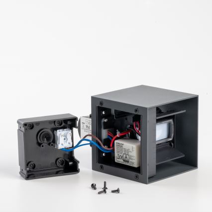 BRILAGI - LED-Außenwandleuchte mit Sensor CUBE LED/6W/230V Anthrazit IP65