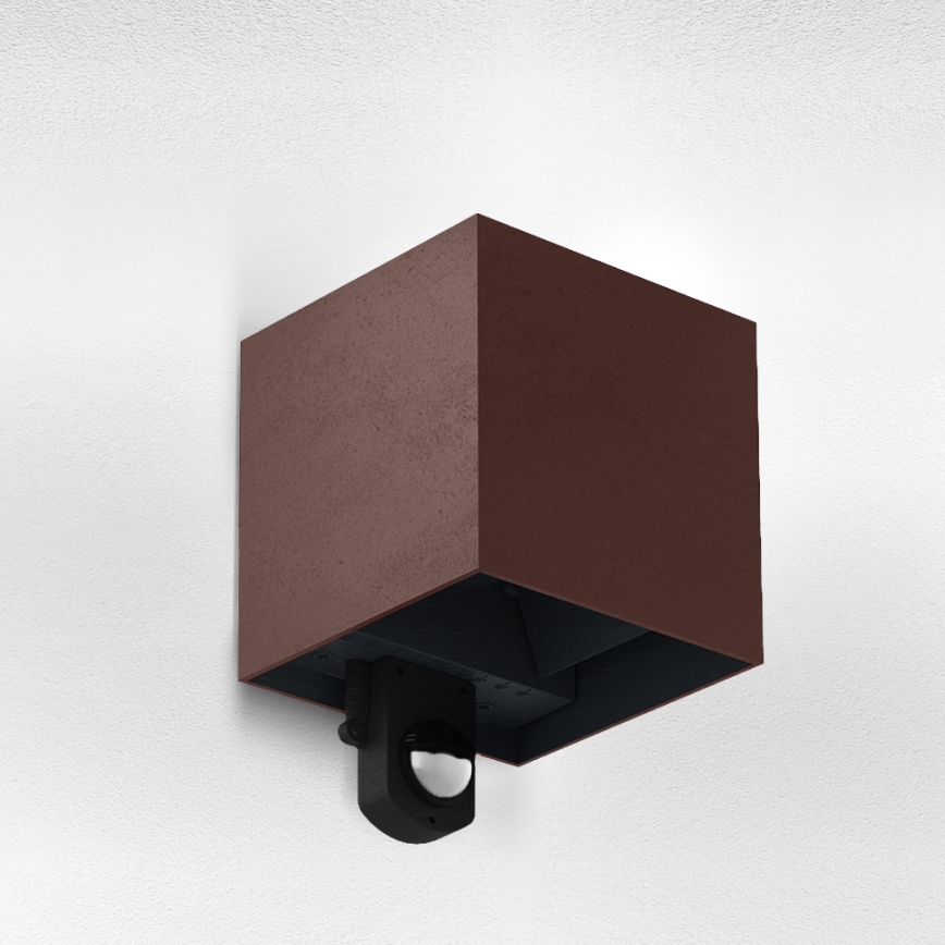 Brilagi - LED-Außenwandleuchte mit Sensor CUBE LED/6W/230V braun IP65