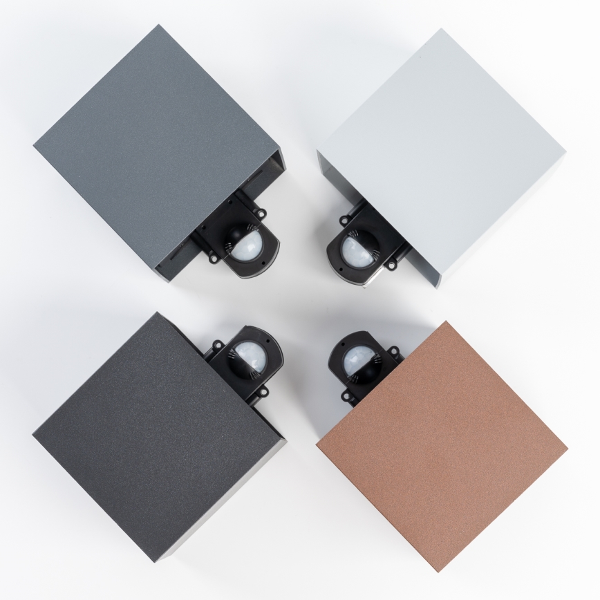 BRILAGI - LED-Außenwandleuchte mit Sensor CUBE LED/6W/230V braun IP65