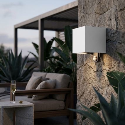 Brilagi - LED-Außenwandleuchte mit Sensor CUBE LED/6W/230V grau IP65