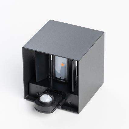 BRILAGI - LED Außenwandleuchte mit Sensor CUBE LED/6W/230V schwarz IP65