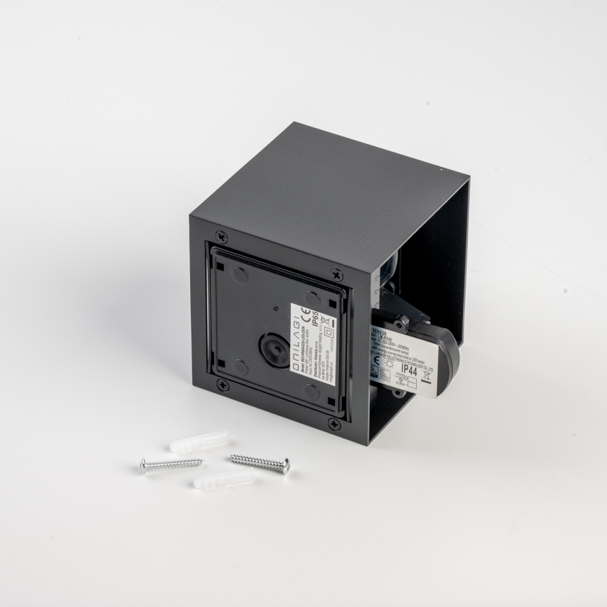 BRILAGI - LED Außenwandleuchte mit Sensor CUBE LED/6W/230V schwarz IP65