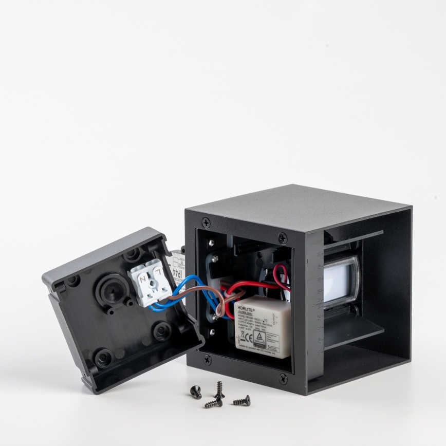 BRILAGI - LED Außenwandleuchte mit Sensor CUBE LED/6W/230V schwarz IP65
