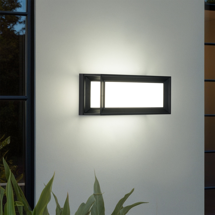 Brilagi - LED-Außenwandleuchte mit Sensor PARKER LED/12W/230V schwarz IP44