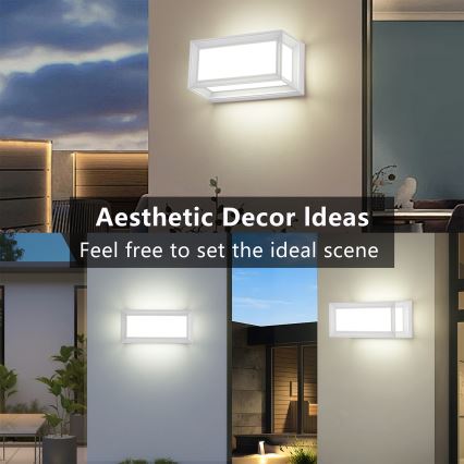 Brilagi - LED-Außenwandleuchte mit Sensor PARKER LED/12W/230V Weiß IP44