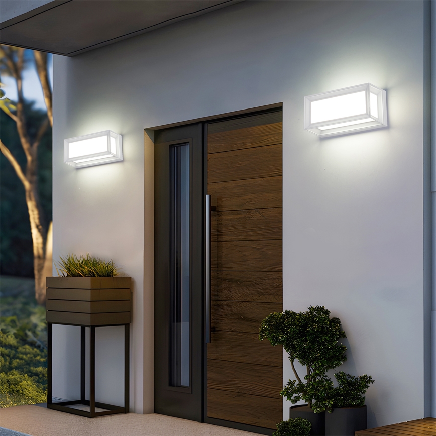 Brilagi - LED-Außenwandleuchte mit Sensor PARKER LED/12W/230V Weiß IP44