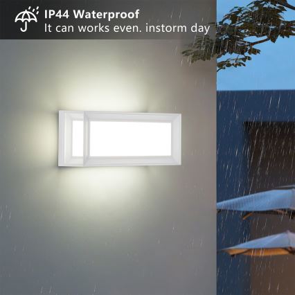 Brilagi - LED-Außenwandleuchte mit Sensor PARKER LED/12W/230V Weiß IP44
