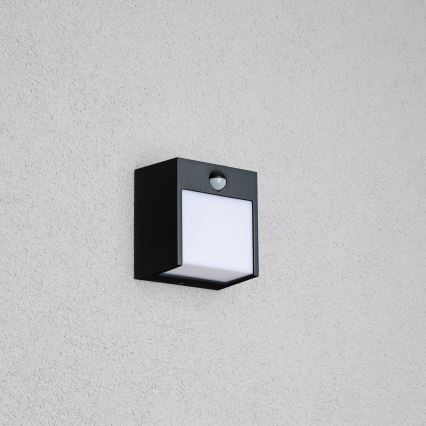 Brilagi - LED Außenwandleuchte mit Sensor TERNI LED/12W/230V schwarz IP44