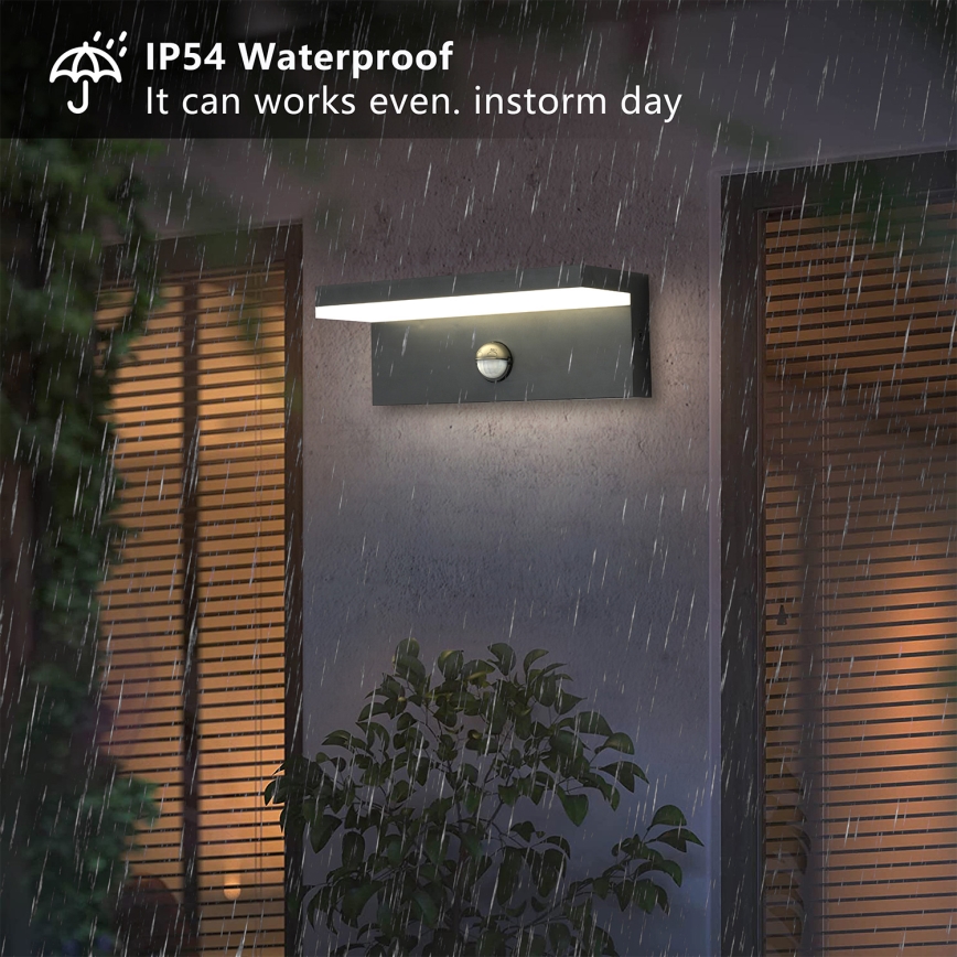 Brilagi - LED-Außen-Wandleuchte mit Sensor TESSI LED/10W/230V anthrazit IP54