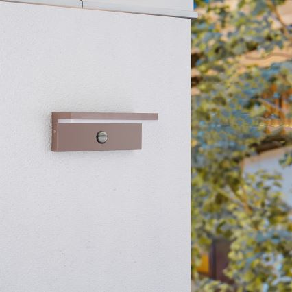 Brilagi - LED-Außenwandleuchte mit Sensor TESSI LED/10W/230V, braun, IP54