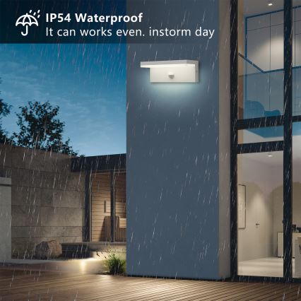 Brilagi - LED Außenwandleuchte mit Sensor TESSI LED/10W/230V weiß IP54