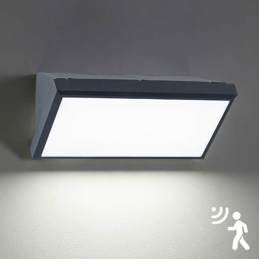 Brilagi - LED Außenwandleuchte mit Sensor TRIANGLE LED/20W/230V Anthrazit IP65