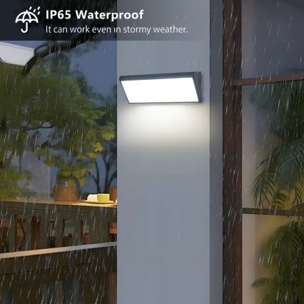 Brilagi - LED-Außenwandleuchte mit Sensor TRIANGLE LED/42W/230V, Anthrazit, IP65