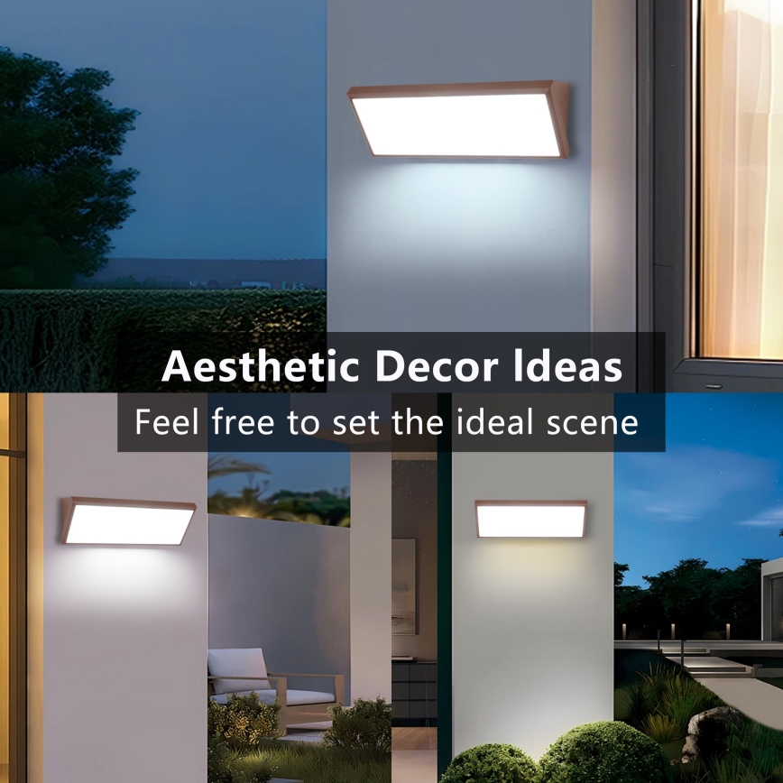 Brilagi - LED-Außenwandleuchte mit Sensor TRIANGLE LED/42W/230V braun IP65