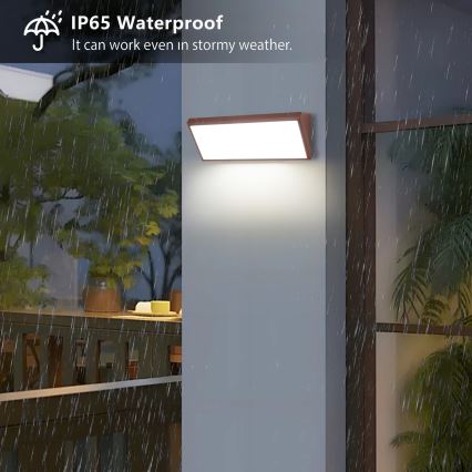 Brilagi - LED-Außenwandleuchte mit Sensor TRIANGLE LED/42W/230V braun IP65